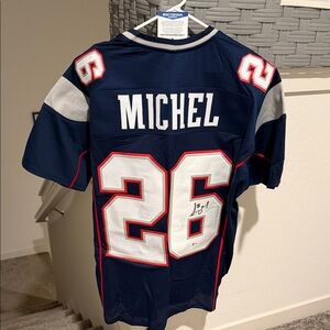 Patriots #26 Michel signed jersey